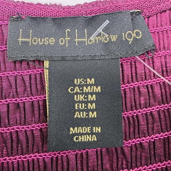 House of Harlow 1960 Shiny Dark Fuchsia Cropped Blazer W/ Cami Womens Medium - Picture 4 of 16